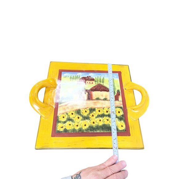 Romancing Provence Tuscan Country handpainted ceramic serve tray SKU 9622 - Picture 7 of 11